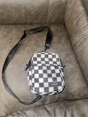 Black & White Checkerboard Crossbody Bag